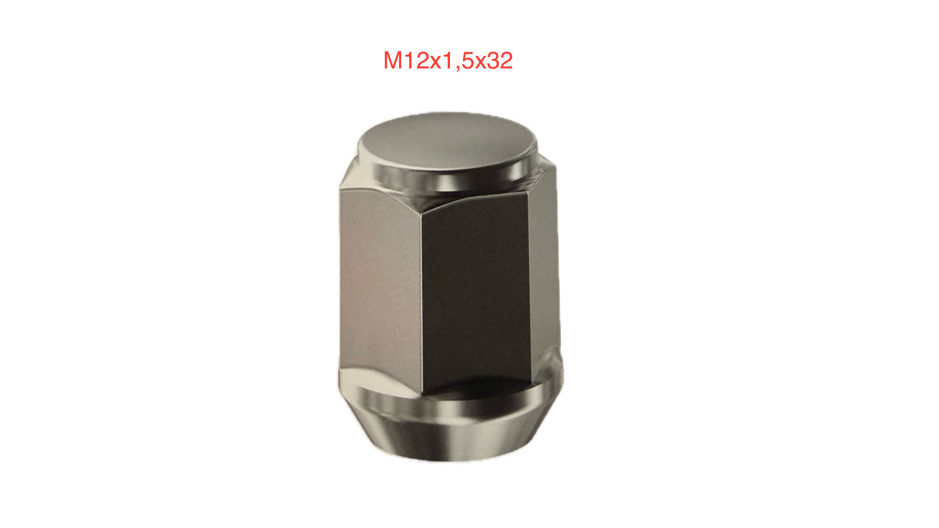 Гайка M12x1,5 конус, высота 32мм, с выступом, закрытая, ключ 19мм, хром (801345HT/801445HT/EL32)