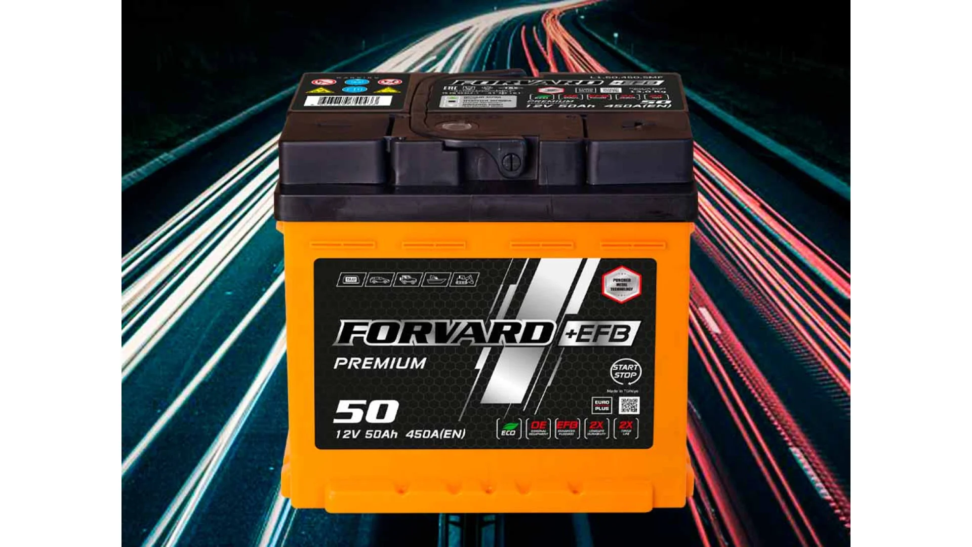 FORWARD EFB LB1 50Ah 450A R (низкий)